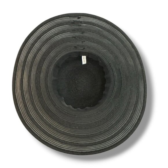 Nine West Floppy Hat Wide Brim All Season Summer Flower Applique Black OS - Picture 11 of 16